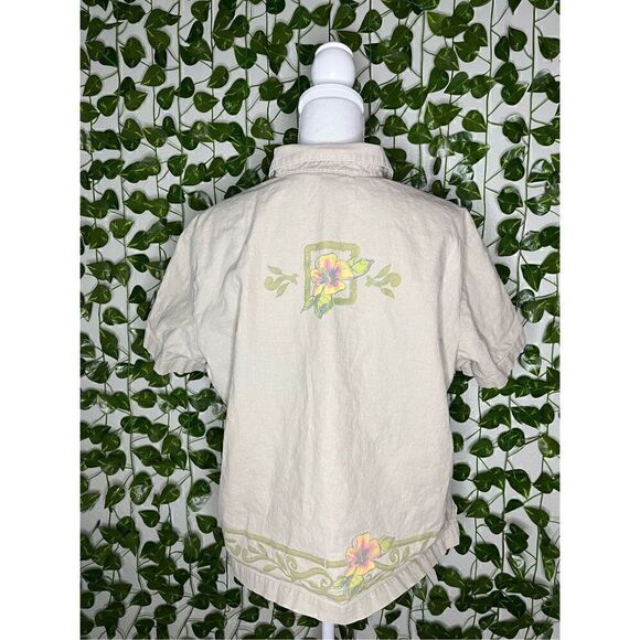 Vintage Blue Fin Pearl Button Up Collared Shirt - Picture 2 of 7